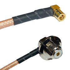 RG400 SMB FEMALE ANGLE to UHF Female Angle Bulkhead RF Cable FAST-SHIP LOT