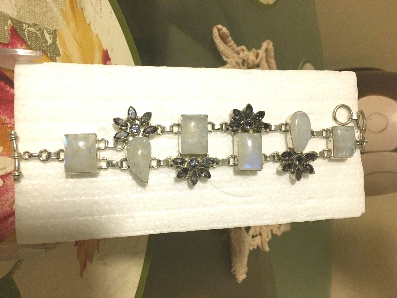 HANDMADE:GENUINE MULTI-SHAPE AMETHYST-MOONSTONE G… - image 4