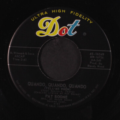 PAT BOONE: willing and eager DOT 7'' Single 45 RPM