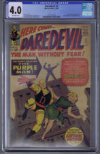 Daredevil 4 Marvel 1964 CGC 4.0  VERY GOOD Origin/1st appearance Purple Man