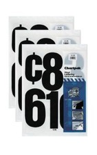 Chartpak 6-inch Black Stick-on Vinyl Numbers 01198 , 3 PACKS