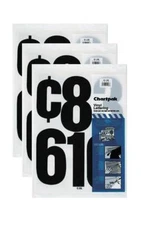 Chartpak 6-inch Black Stick-on Vinyl Numbers (01198), 3 PACKS