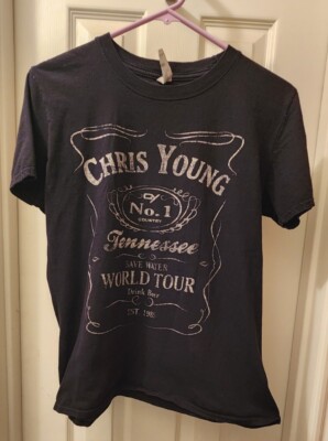Chris Young Save Water Drink Beer 2017 Concert Tee Black Size Medium