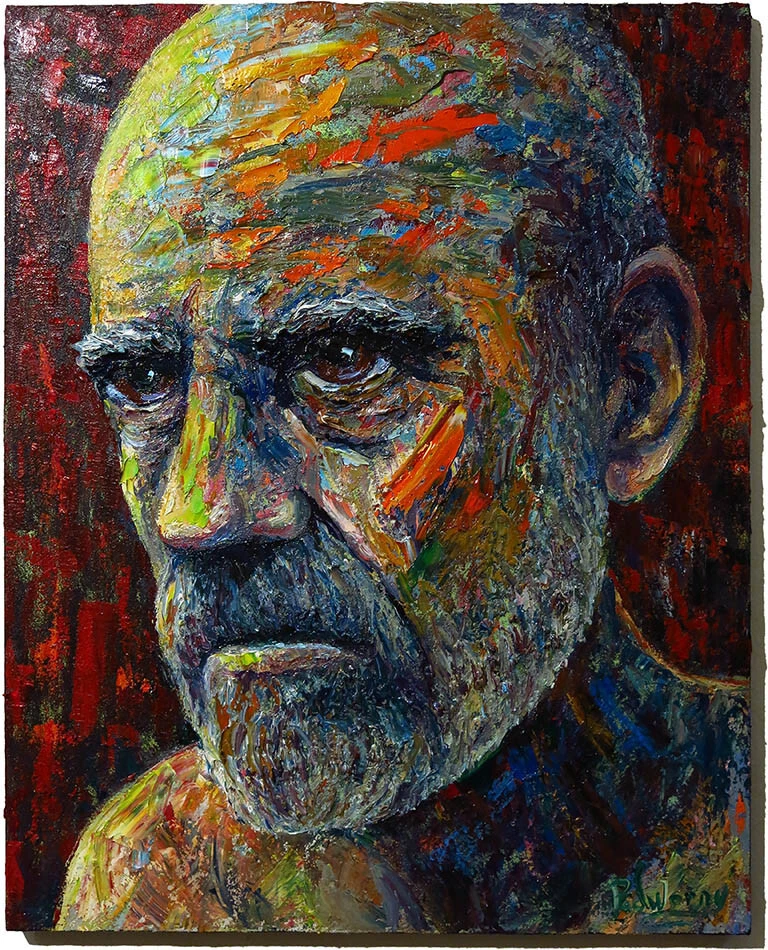 ORIGINAL 30x24" OIL█PINTURA█DE COLECCIÓN█EXPRESIONISMO█ARTE FIRMADO HOMBRE RETRATO MASCULINO Foto 3 de 4
