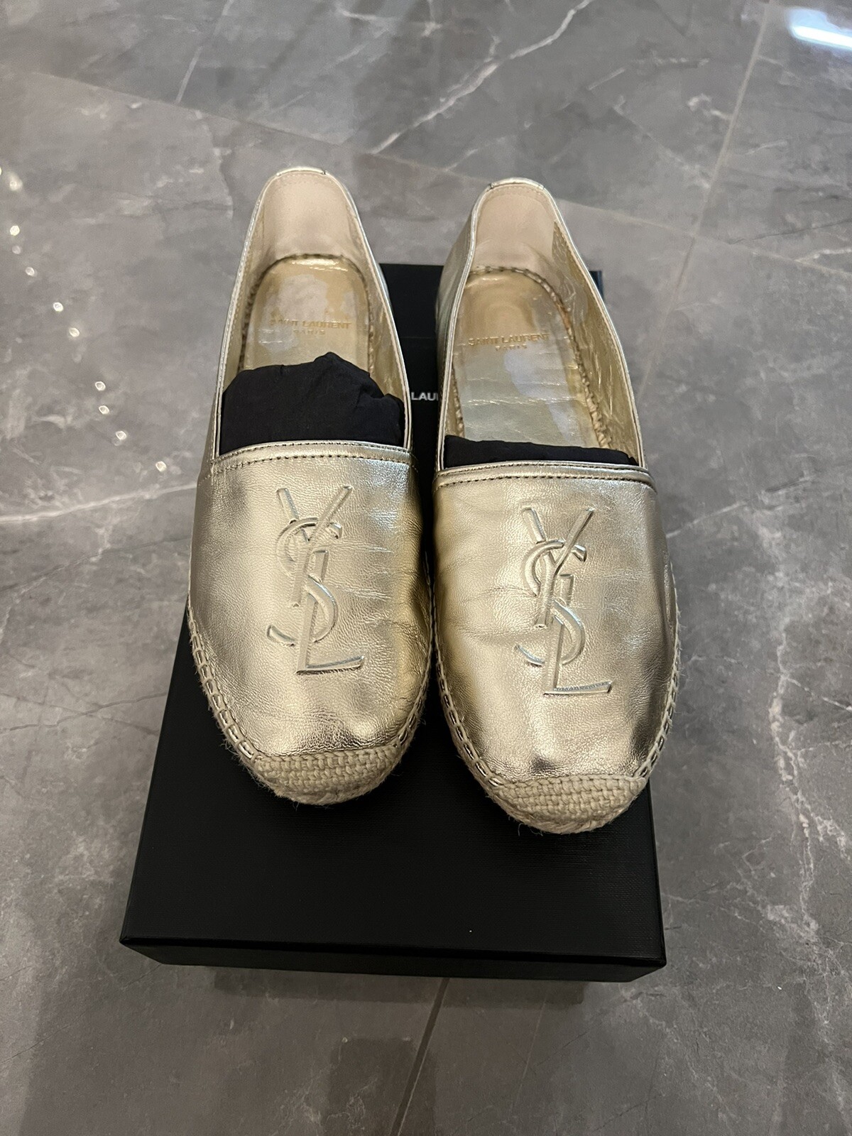 Saint Laurent YSL espadrillas monogramma sandali scarpe