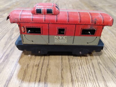 Vintage MARX Toys Tin Litho O Scale Train Cars NYC 20102 