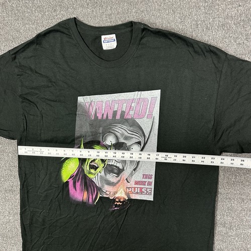 Vintage Green Goblin Wanted T-Shirt Size XL Black Marvel 90's Y2K Hanes Tag NEW - Picture 5 of 10