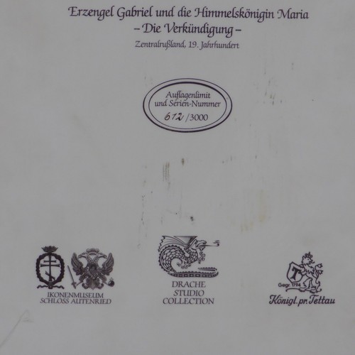 Porzellan Ikone Fenster zur Ewigkeit Erzengel Gabriel und Himmelskönigin Maria - Picture 17 of 17