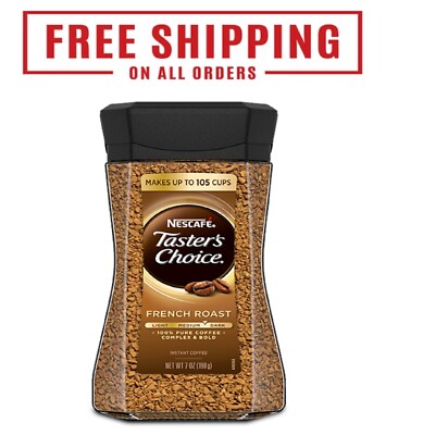 Nescafé Taster's Choice French Roast, Medium Dark Roast Instant Coffee, 7 oz New