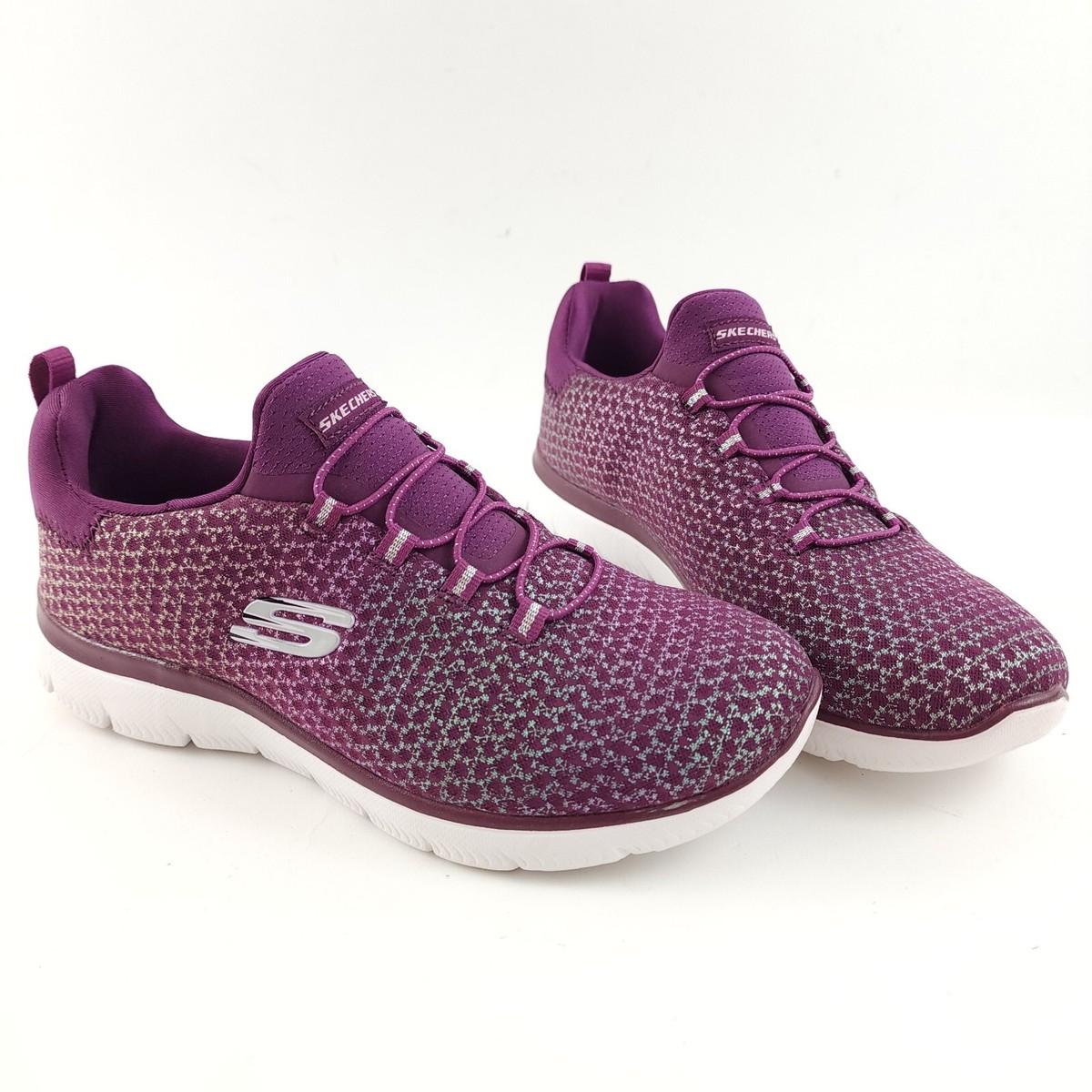 Skechers Summits Washable Mesh Bungee Sneakers Glowing Iris Plum