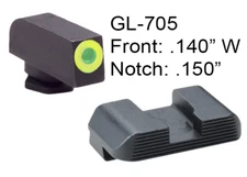 AmeriGlo Protector Glock 42 43 Sight Set Green Tritium Front Serrated Rear
