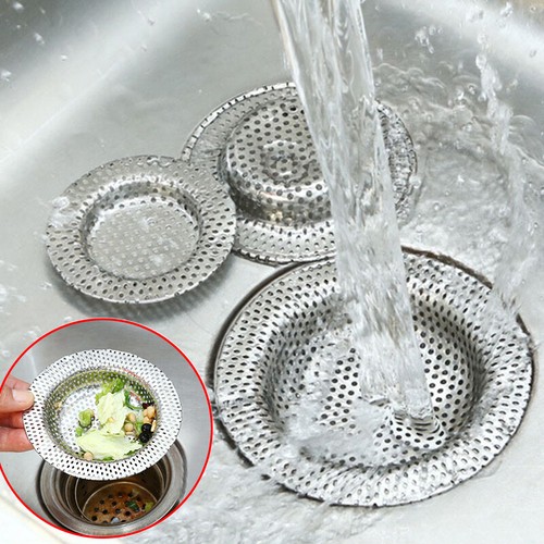Waschbecken Bad Dusche Haar Essen Catcher Edelstahl Abflussstopfen Filter >