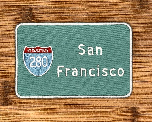 Toppa insegna autostrada San Francisco 280 ferro da stiro 4x2,5 pollici ricamata da collezione - Foto 1 di 5