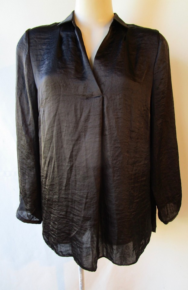 Katies size 12 black top long sleeve tee neckline