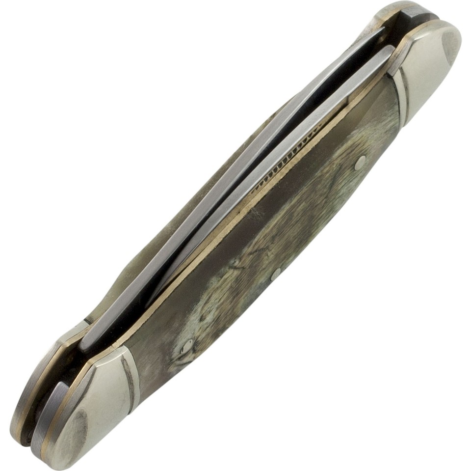 Marbles Taschenmesser Rams Horn Canoe – Klassiker Mit Widderhorn-Griffen, Länge 9,21 Cm (geschlossen)