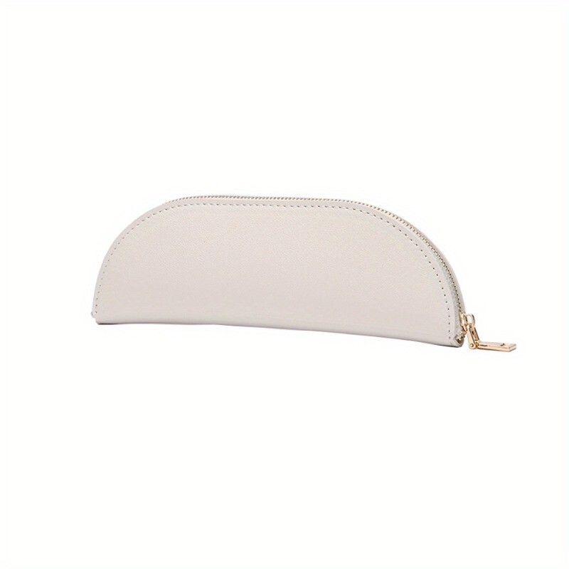 1PC PU Leather Pencil Case Pen Bag with Zipper Lightweight Durable Stationery