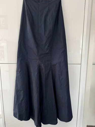 Dunkelblauer langer Satinrock mit Reißverschluß - sehr elegant - Bild 2 von 3