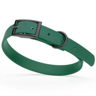 Dog Pet Waterproof Collar - W5/8'' x L12''-15'' - Hunter Green