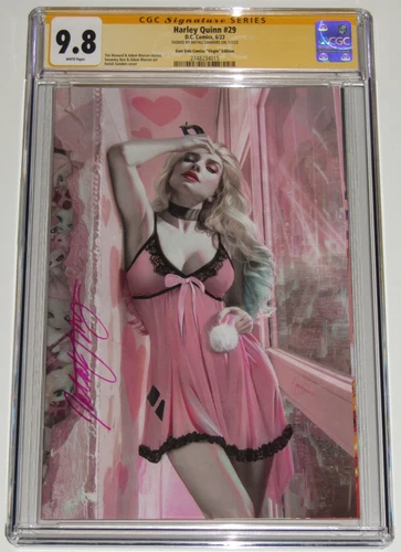 Harley Quinn 29 CGC SS 9.8 Signed: Natali Sanders. Virgin Ed. Lady Gaga Lingerie