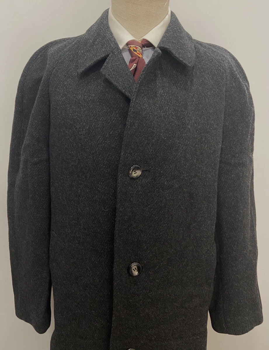 Mens grey top tweed overcoat