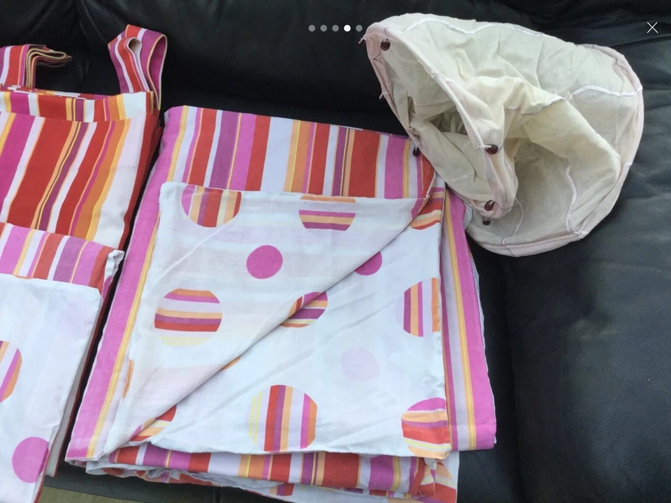 JUEGO DE CAMA DE DORMITORIO ROSA M&S NIÑAS PAQUETE CORTINAS A JUEGO EDREDÓN CENEFA SOMBRA* Foto 4 de 4