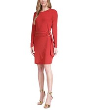 MICHAEL MICHAEL KORS Women's Metallic Faux-Wrap T-Shirt Dress SIZE XL