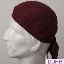 BURGUNDY WINE Do Rag FITTED HEAD BANDANA w/TIES COTTON Skull Cap Wrap DOO RAG