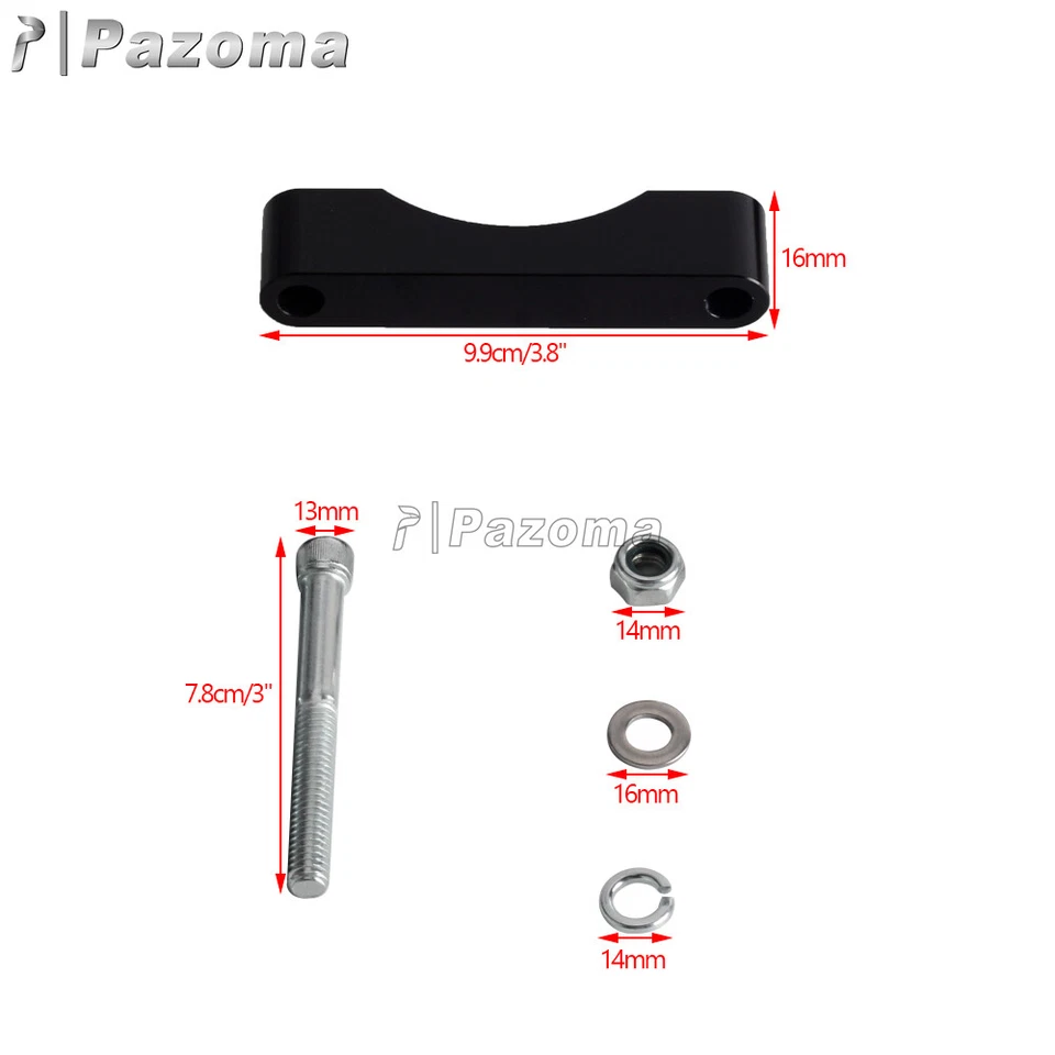 2x espaciadores de guardabarros delanteros negros de 21" para Harley Touring Electra Street Glide '14-Up Foto 3 de 4