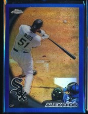 2010 Topps Chrome Blue Refractors White Sox Baseball Card #90 Alex Rios /199