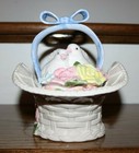 Fitz and Floyd White Dove Basket Weave Ceramic Covered Basket — photo 1