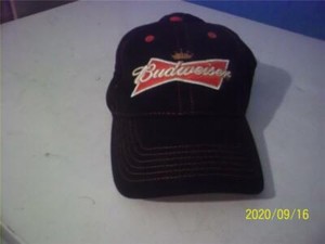 autographed budweiser #29  ken harvick nascar black w/ red stitching  hat used