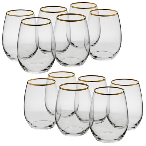 6/12 Stück Pasabahce Amber Tapered Tumbler Goldrand Whiskyglas Cocktail 570ml - Bild 5 von 17