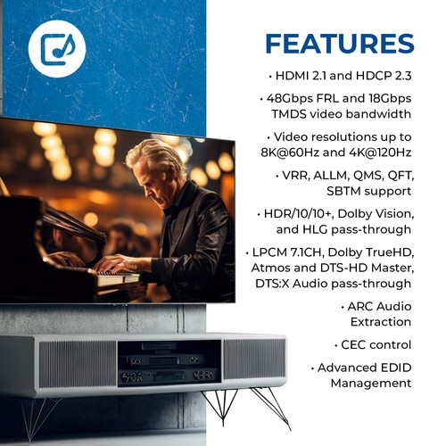 OREI 8K Dolby Atmos eARC Extraktor mit CEC, EDID Management, 8K@30Hz, 4K@120Hz - Bild 8 von 12