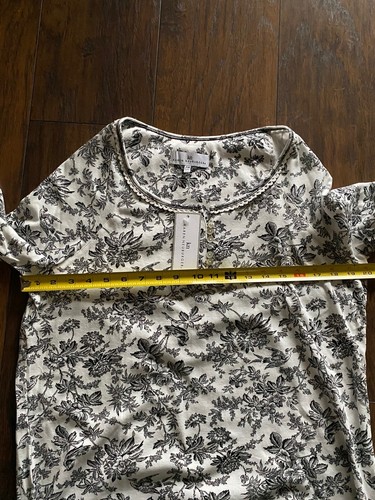 Karen Neuburger Women's Pajamas Nightgown Shirt Blk/White Floral Petite M NWT E8 - Picture 5 of 11