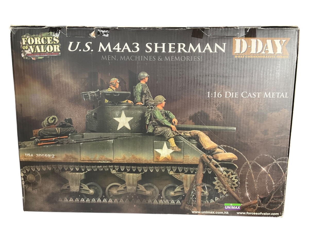 Forces of Valor NO 85007 U.S. M4A3 SHERMAN D-DAY DIECAST TANK 1:16