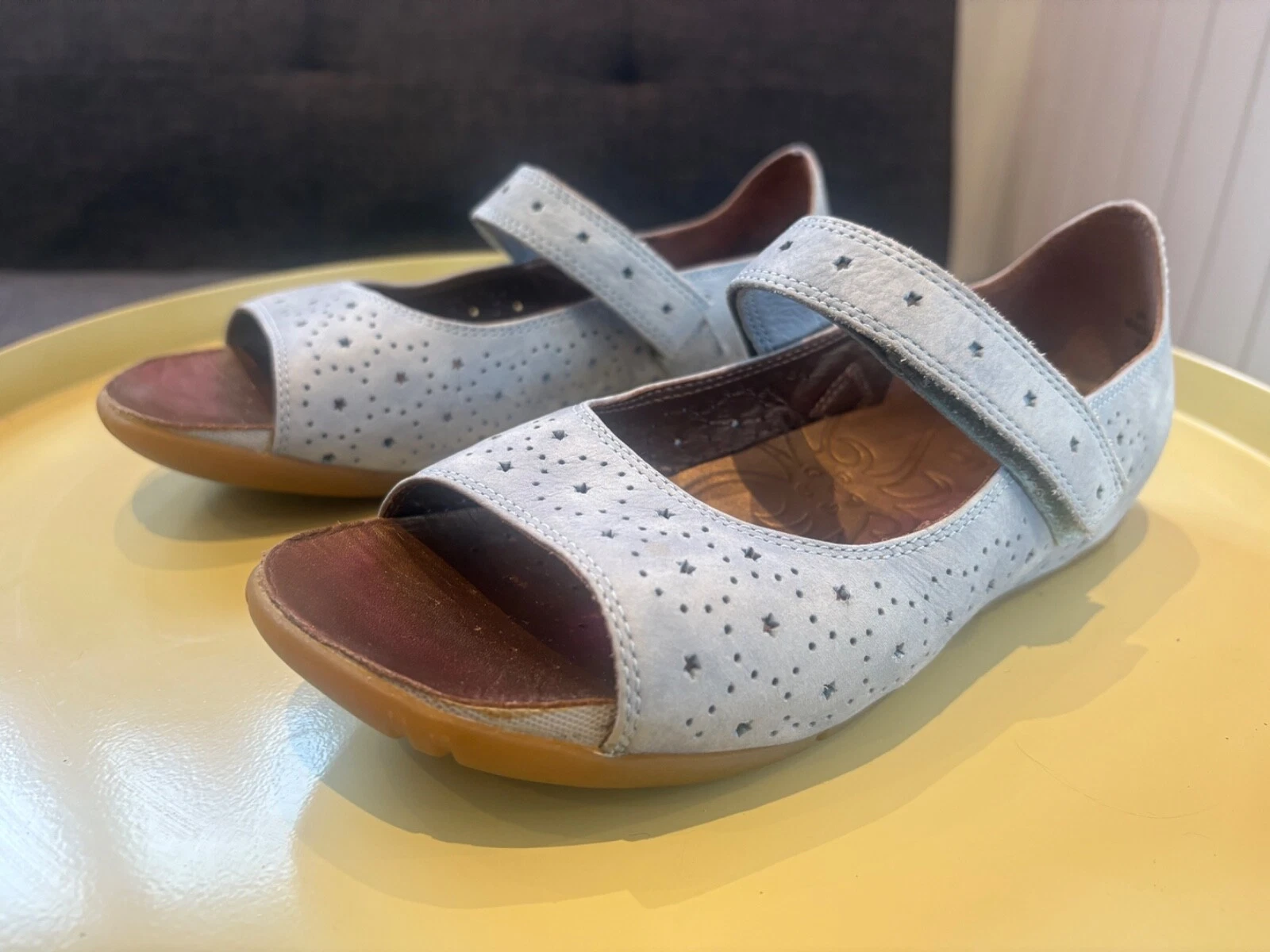 Sandali donna Clarks Active Air punta aperta in pelle scarpe basse UK 4 ottime condizioni