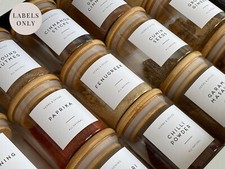 White Minimalist Custom Pantry Labels, Waterproof Labels for Jars Herbs & Spices