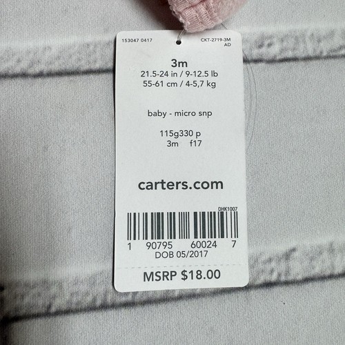 Carter’s Zip-Up Footed Pink Polka Dot Fleece Sleeper Baby Girls Size 3 Months - 第 5/6 張圖片