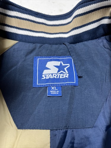 Vintage Starter Notre Dame Fighting Irish Blue Zip Nylon Puffer Jacket SZ XL - Picture 9 of 14