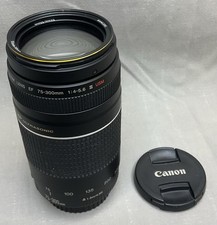 CANON EF 75-300mm F/4-5.6 III USM LENS W/ FRONT/BACK CAPS STEP UP RINGS