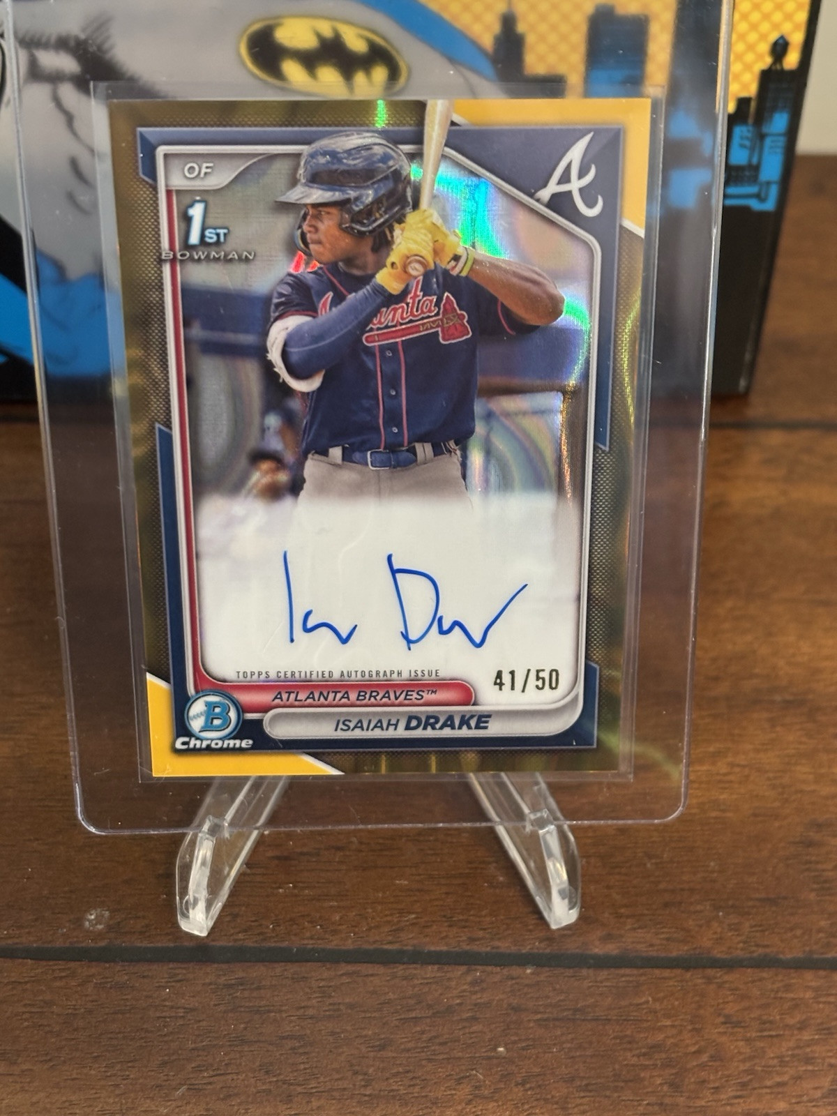 2024 Isaiah Drake 1st Bowman Chrome Auto Gold /50 Braves