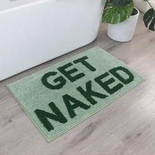 Zeeinx Get Naked Bath Mat Cute Bathroom Rugs Non Slip Microfiber Bath Rugs Funny