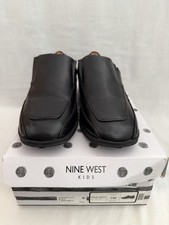 Nine West Boys Danford Youth Black Loafer Dress Shoes US Size 7 M Low Top