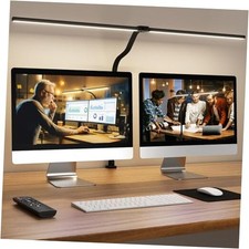 LED Desk Lamp for Home Office, 24W Computer Desk Light Clamp Version - Black