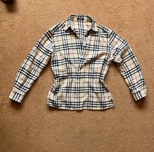 Hemd Blouson Burberry Damen 38 M Flanell Muster Bluse Shacket