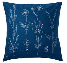 IKEA AKERNEJLIKA ÅKERNEJLIKA Housse de Coussin Bleu Broderie 20x20" 50x50 cm