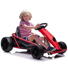 24V Electric Kids Go-Kart with Dual 300W Motors Ride On Racing Car for Ages 8-12