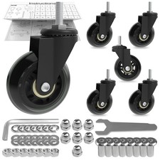 Creeper Caster Wheels Set of 6 Roller Blade Swivel Casters Heavy-Duty 2.5 Inc...