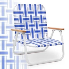 Camping Chair, Beach Chair for Adults with Highback, Folding Lawn Chair with ...