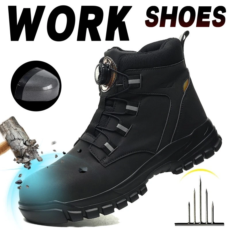Mens Work Boots combat boot Steel Toe shoes Safety Shoes Indestructible Non Slip